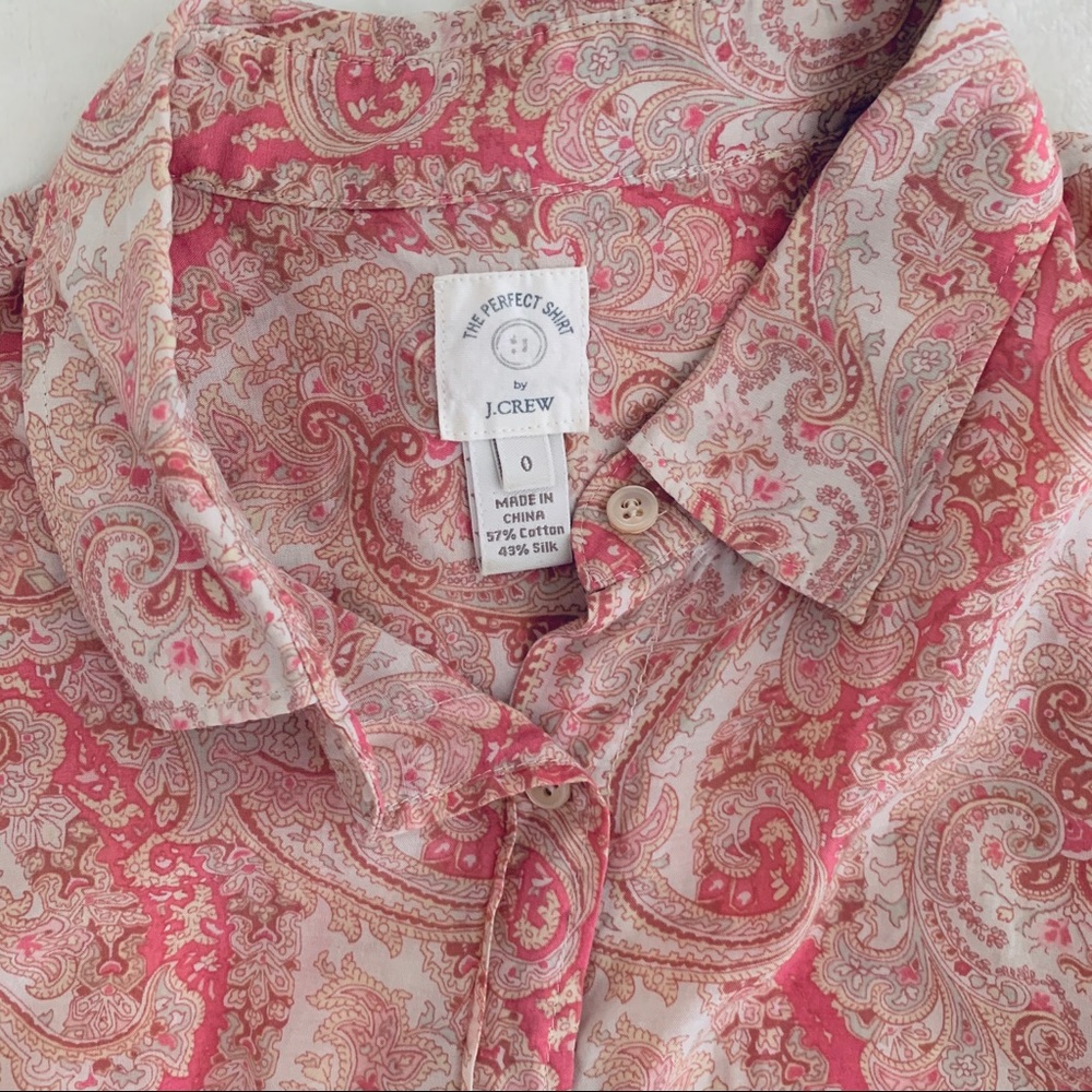 JCrew Silk paisley ladies shirt.